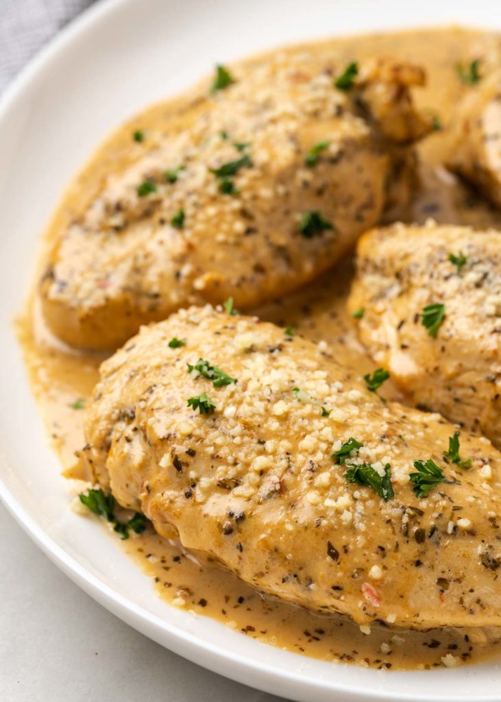 This easy Instant Pot Chicken Breast recipe gives you tender, juicy chicken with a beautifully creamy white wine sauce. This low-carb, one-pot meal is perfect for busy weeknights and meal prepping!